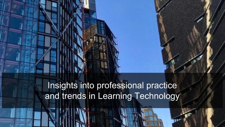 Insights into professional practice 
and trends in Learning Technology