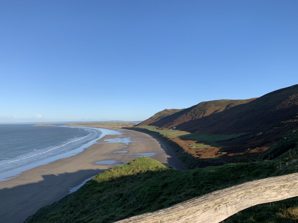 A photo of Rhossili beach in autumn