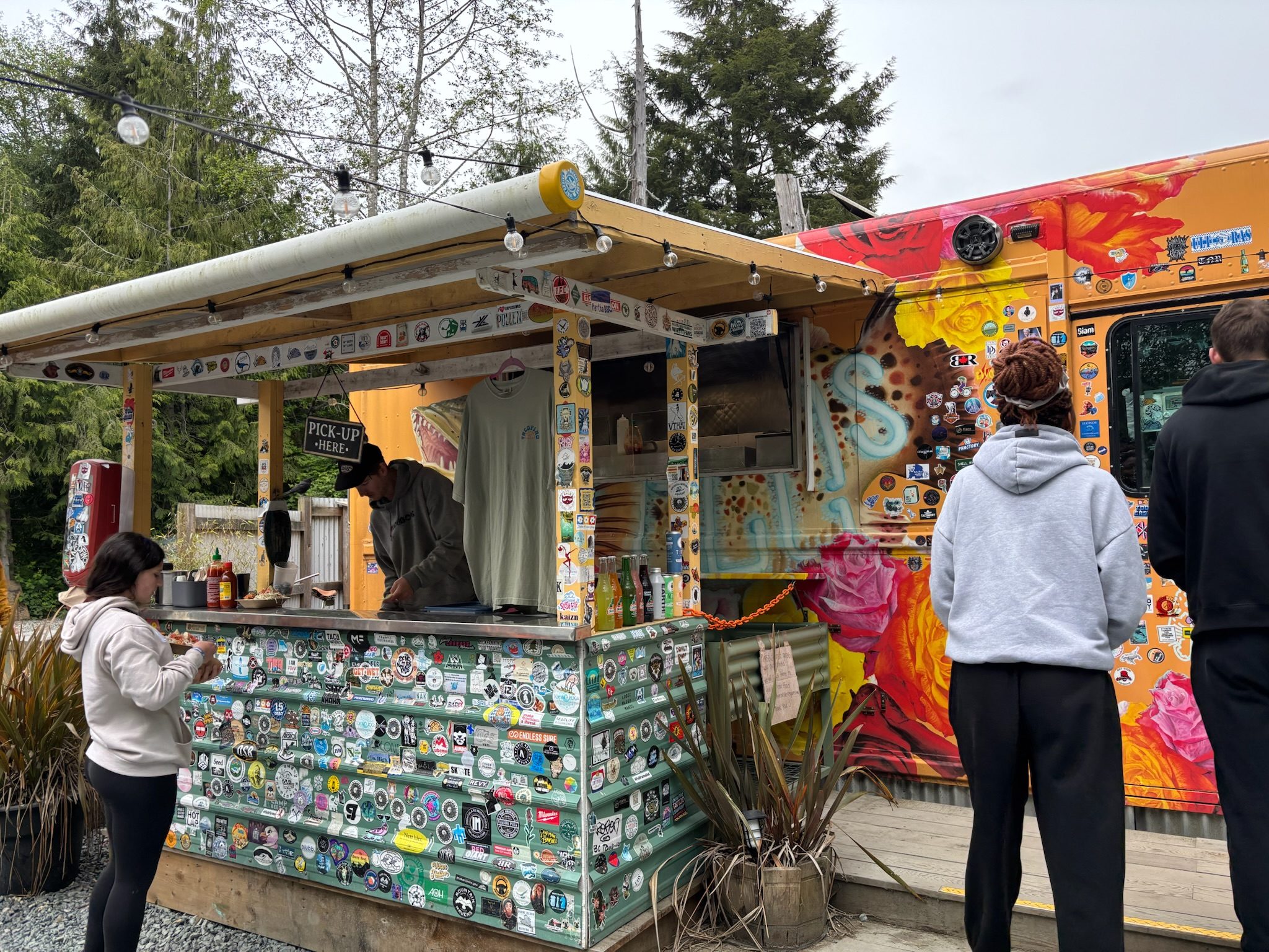 A photo of the Tacofino taco truck in Tofino. 