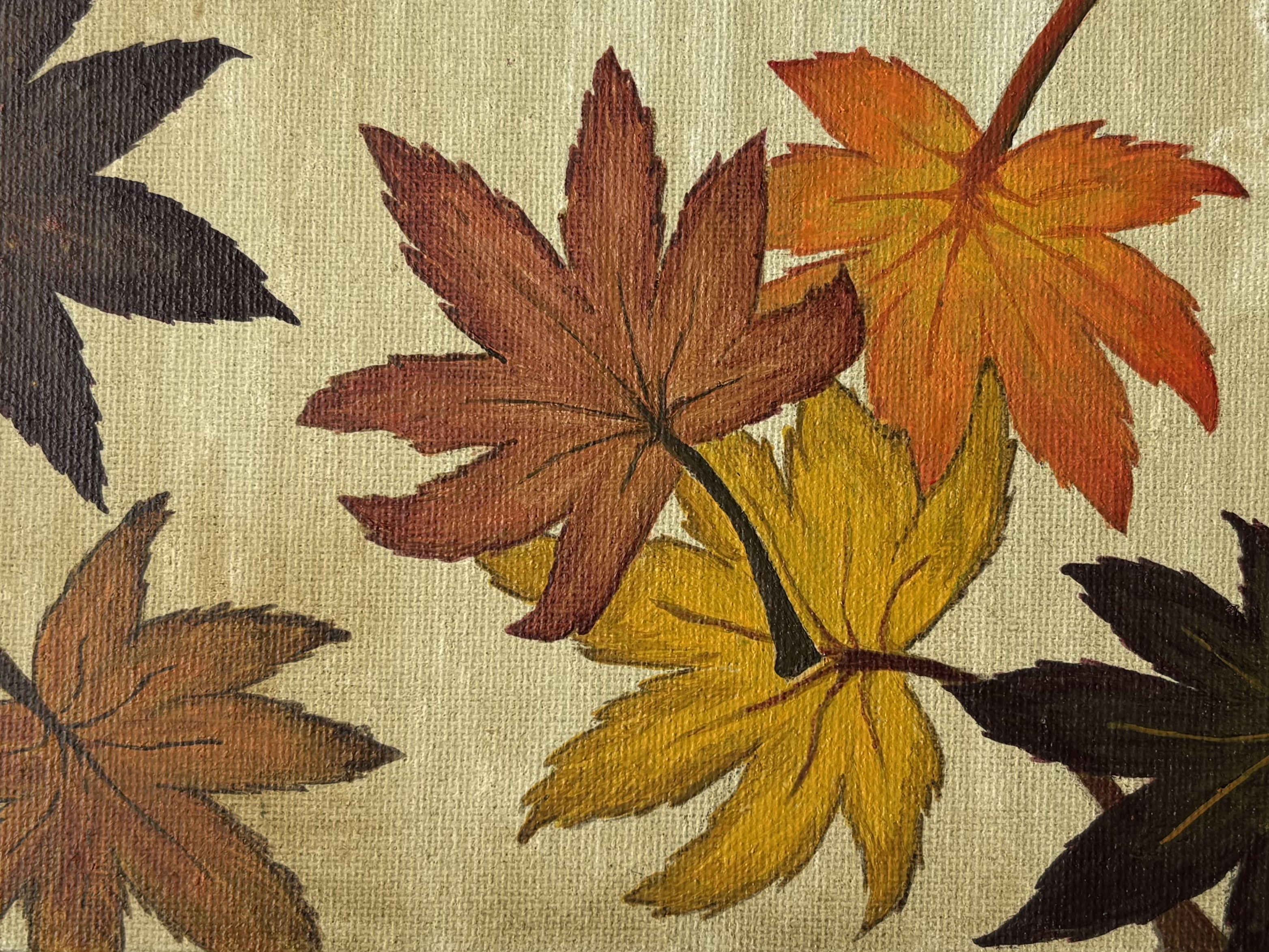 A painting of autumn leaves